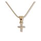 thumbnail image 1 of Cadena Y Dije Cruz Mini 0.8 cm Zirconias Oro Sólido 14k, 1 of 6