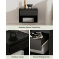 thumbnail image 4 of Floating Nightstand Set of 2, Wall Mounted Bedside Table with Storage Drawer and Open Shelf, Modern Night Stand with Handless Design for Living Room, Bedroom, Dorm, Black, 4 of 12