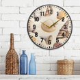 thumbnail image 3 of Yayeee Wall Clock Battery Operated 11.9" Silent Non-Ticking for Living Room, Beige Watercolor Seashells, 3 of 8
