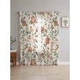 thumbnail image 4 of Sheer Curtains 96 Inches Long 2 Panels, Country Flower Leaf Seamless Rod Pocket Curtain Voile Draperies, Classic Floral Light Filtering Window Treatment for Living Room Kitchen Bedroom, 4 of 8