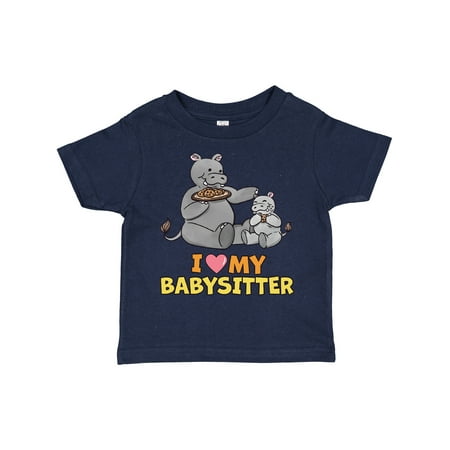 

Inktastic I Love My Babysitter Hippos Gift Toddler Boy or Toddler Girl T-Shirt