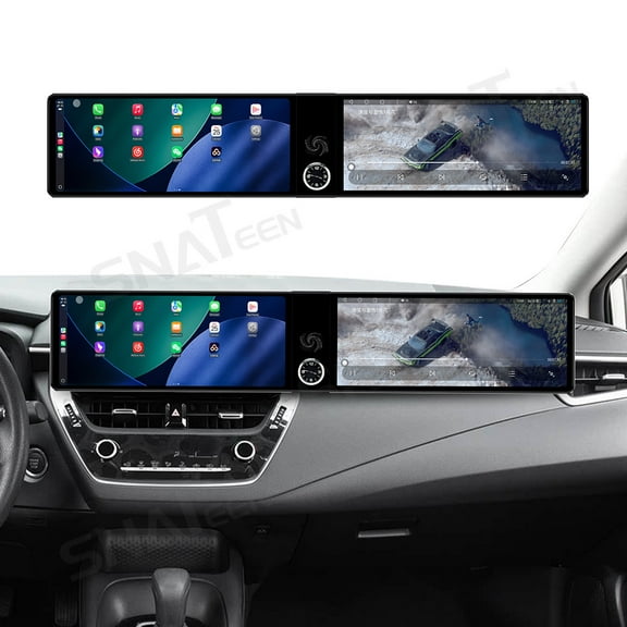SNATEEN Dual 12.3 inch Carplay Screen/Radio/Multimedia Player for Toyota Corolla Cross 2017-2024 Universal Car Navigation/GPS Upgrade Headunit Android Display 1080P Touch Screen Replace System