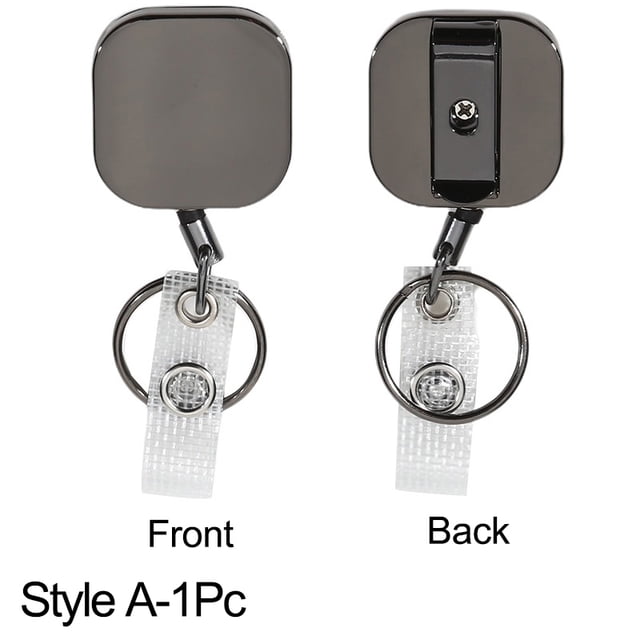 Retractable Badge Reel Metal Key Ring Clip Extendable ID Card Holder for Office School and Events