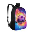 thumbnail image 2 of Uorisanigo Flaming Football Print School Backpack for Girls Boys 17 inch, 5-12 Year Kids School Bag Bookbags Large Capacity Laptop Bag for Schools, Travel & Sports, 2 of 6