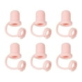 thumbnail image 1 of Tapa de funda para pajitas de 6 piezas, tapa de silicona rosa para pajitas de 8-10mm OD, tapas de pajitas reutilizables a prueba de polvo, 1 of 7