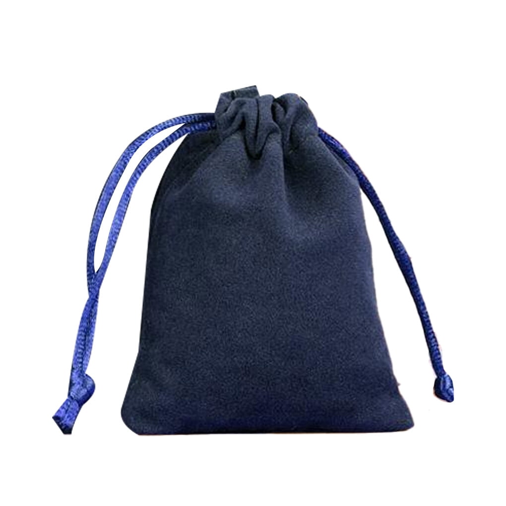 Jewellery Pouch Small Drawstring Bags Bracelet Packaging Display Goodies Presents Mobile Phone Storage Gifts Solid Pouches Fleece Navy 15 20 Walmart