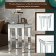 thumbnail image 3 of EUROCO Mirrored Side Table with Adjustable Height Legs,End Table Crystal Glass(Sliver), 3 of 6