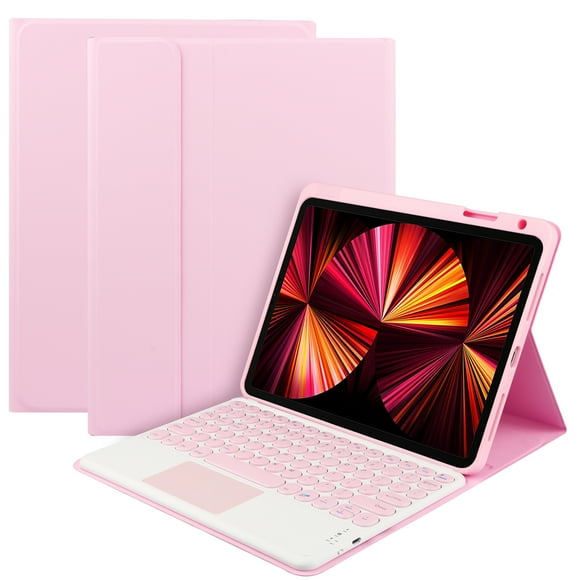 Graflsoa Retro-Style Detachable Bluetooth Keyboard Case with Touchpad for iPad Air 3 10.5 (2019), iPad Pro 10.5, iPad 10.2 (2019/2020) - Pink, Black, or Green