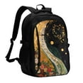 thumbnail image 1 of Balery Abstract Gold Floral Galaxy Mochila con carga USB para hombre y mujer - Mochila impermeable y antirrobo para portátil con puerto USB para viajes, trabajo, estudios y universidad, 1 of 7
