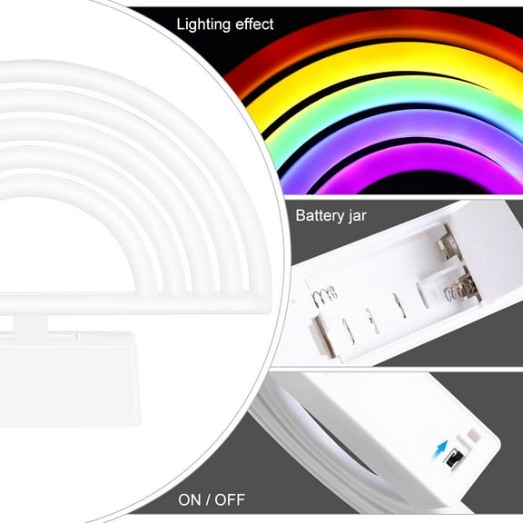 Cartoon Rainbow Lamp Bedroom Bedside LED Night Light Table Lamp Decorative Light Without Battery