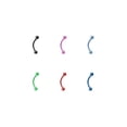 thumbnail image 1 of Eyebrow Ring 16G Anodized Titanium Curved Barbell Piercing 8MM Cartilage Tragus, 1 of 1