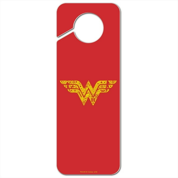 Wonder Woman Wonder Woman Icons Logo Plastic Door Knob Hanger Sign