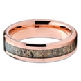 thumbnail image 2 of Deer Antler Tungsten Ring Rose Gold Tungsten Ring 6mm Tungsten Band Tungsten Carbide Comfort Fit, 2 of 3