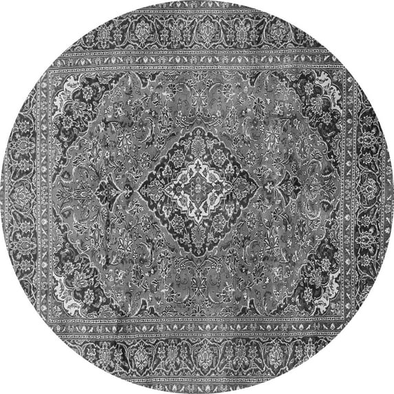 Ahgly Company Indoor Round Medallion Gray Traditional Area Rugs, 7' Round