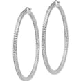 thumbnail image 2 of Sterling Silver Rhodium-Plated D/C 3X55mm Hoop Earrings (55 X 55) Made In Mexico qe8093, 2 of 5