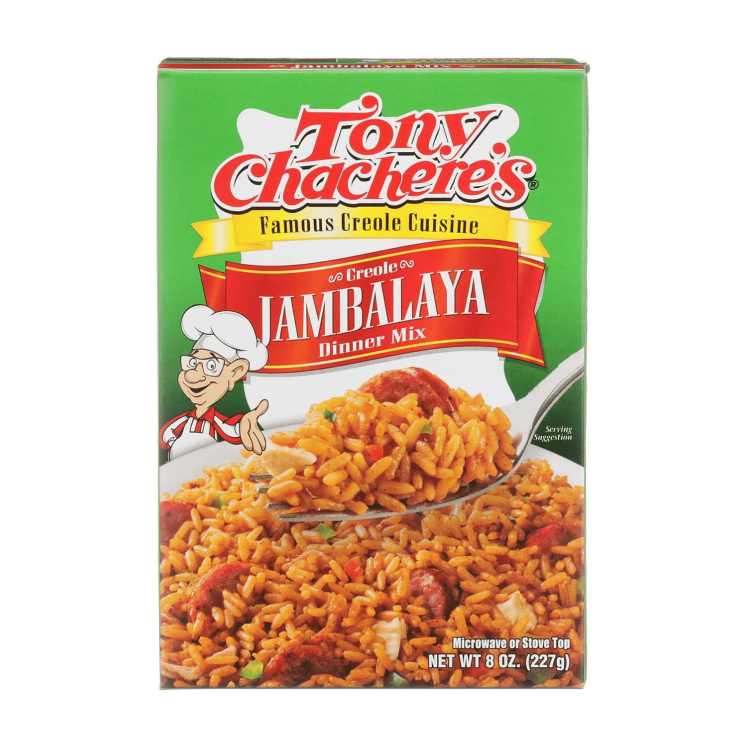 (12 pack) Tony Chachere’s, Rice, Jambalaya, Cajun, Dinner Mix, 8 oz, Shelf Stable, No MSG, Peanut-free