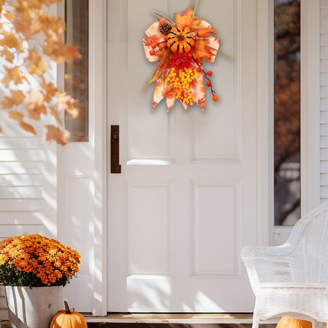 Wzzjkit Thanksgiving Decorative Pendant Artificial Flower Pumpkin Wall Decoration