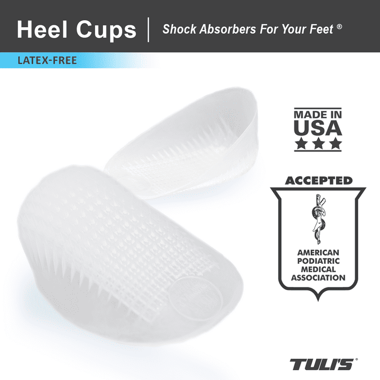 Tuli's Classic Gel Heel Cups for Plantar Fasciitis, Achilles