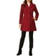 thumbnail image 2 of Abrigo largo de invierno para mujer Inspire Chic, de un solo botón, color burdeos, 2 of 6