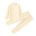 thumbnail image 4 of LEKWK 2-Piece Thermal Underwear Set for Little Girls Mock Neck Long Sleeve Top Leggings Winter Base Layer Warm Fleece Lined Sleepwear Snug Fit, 4 of 7