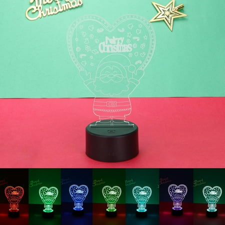 

Atmosphere Lamp Night Light 3D Nightlight win-y desk lamp 7 color lamp room room decoration Christmas Santa
