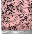thumbnail image 1 of Soimoi Pink Cotton Poplin Fabric Leopard & Tiger Animal Skin Fabric Prints By Yard 42 Inch Wide, 1 of 3