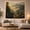 Golden Mountain Path, variant on Misty Mountain Forest with Winding River and Sunbeams Serene Cottagecore for Nature Lovers Forest Wall Art Housewarming Gift Tapestry Wall Hanging for Bedroom and Living Room