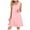Pink, variant on Kmdttou Dresses for Girls/Women Summer V-Neck Solid Color Casual High Waisted Sleeveless Dress Beach Sundress with Pockets Gift for Women
