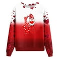 thumbnail image 4 of FASHOFT Heart Graphic Sweatshirt for Women Long Sleeve Valentines Day Crewneck Casual Plaid Heart Graphic Tee Tops Red M, 4 of 4