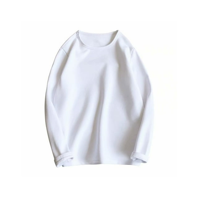 Qarigey Top básico para hombre, ropa interior cálida de otoño, Base para clima frío, ropa de Color sólido, Jersey informal de ocio, deportes, Camisetas METRO Blanco Tipo 2 Qarigey AP013161-21