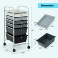 thumbnail image 2 of Spaco 6 Drawers Rolling Storage Cart Organizer-Mixed Black, Craft Storage, Multipurpose Organizer Cart for Home, Office, School, 2 of 7
