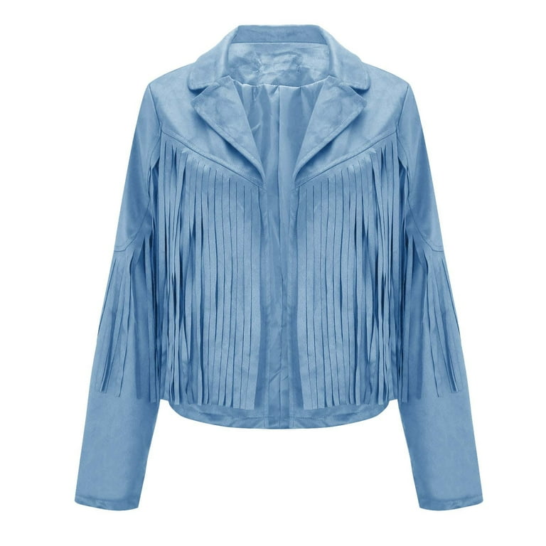 Cropped Fringe Coat For Women Cowgirl Faux Suede Short Cropped Fringe Coat For Women Cowgirl Faux Suede Short