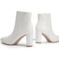 thumbnail image 4 of Botines DREAM PAIRS Sianna Blancos con Tacón Grueso y Tobilleros, 4 of 5