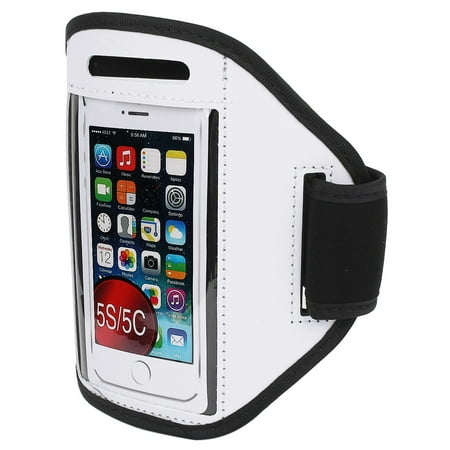 Sports Running Jogging Gym Armband Case Cover Holder White for iPhone 5 5C