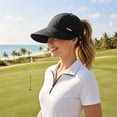 thumbnail image 5 of QIYAGBSA Womens Wide Brim Sun Hat Soft Ponytail Opening Foldable Cap Beach Hiking Golf Gardening Outdoor Travel, 5 of 6
