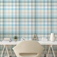 thumbnail image 3 of Ambesonne Gingham Peel & Stick Wallpaper for Home, Pastel Hues Tartan Artwork, 13"x72", White Pale Blue Baby Blue, 3 of 6