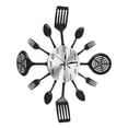 thumbnail image 2 of 16 Inch Large Kitchen Wall Clocks with Spoons and Forks,3D Tableware Wall Clock Room Home Decoration(Black), 2 of 6