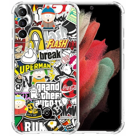 Pop Art Collage Case for Samsung Galaxy S23,Aesthetic Art Design Pattern Soft TPU Bumper Case Cover