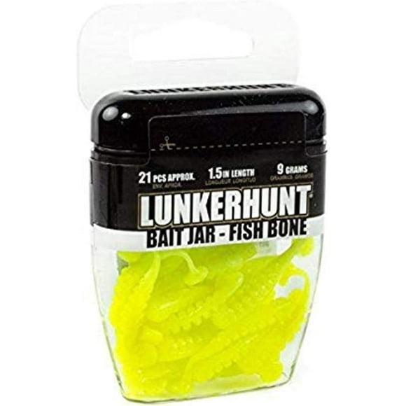 Lunkerhunt HFB02 Bait Jar-Fishbone Bait Jar-Chartreuse