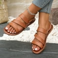 thumbnail image 5 of Njoeus Sandals Women Summer Fashion Flat Sandals Beach Roman Sandals Open Toe Sandals Buckle, 5 of 6