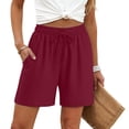 thumbnail image 5 of KPOPLK Running Shorts for Women Quick Dry High Waisted Athletic Short Workout Gym Shorts with Pockets Size S,Wine, 5 of 8