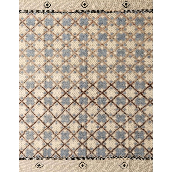 Ahgly Company Indoor Rectangle Abstract Dark Almond Brown Abstract Area Rugs, 7' x 10'