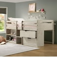 thumbnail image 2 of Donco Kids Pinewood Twin Low Loft Bed with Drawers, Rustic Light Grey, 2 of 7