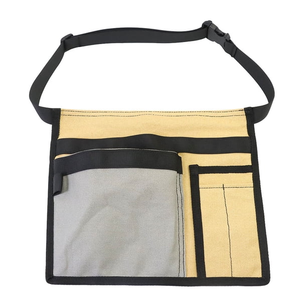 Riwesomey Bolsa para delantal de herramientas con correa ajustable, resistente y resistente al desgarro, con 5 bolsillos, gris + caqui Type3 NO3