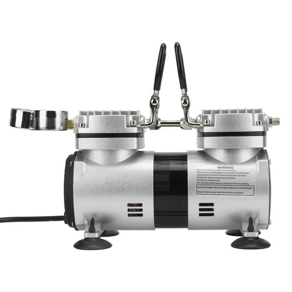 Oilless Vacuum Air Pump, Large Flowing Small Air Compressor Pump Double Cylinder Piston Structure  For Automobile
