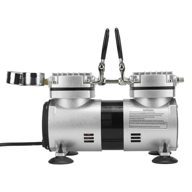 Oilless Vacuum Air Pump, Large Flowing Small Air Compressor Pump Double Cylinder Piston Structure For Automobile