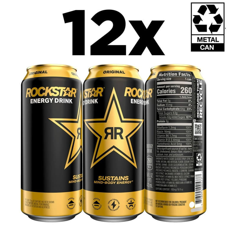 Rockstar Sugar-Free Original Energy Drink with B-vitamins, Guarana