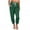 Green, variant on Patlollav Womens Solid Color Comfortable Leisure Pocket Nine-Point Pants