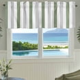 thumbnail image 3 of Sage Green Stripe Farmhouse Short Window Curtain Valances, Geometric Grey White Vertical Striped Rod Pocket Kitchen Valances for Living Room Bedroom Bathroom Cafe 42" x 12", 3 of 8