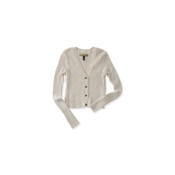 Aeropostale Womens Cable Knit Cardigan Sweater, Beige, X-Small